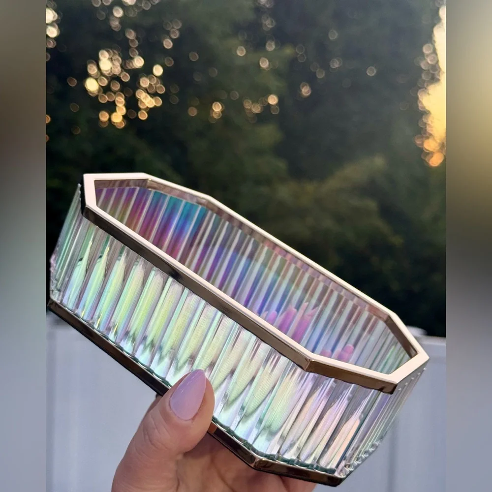 NWT B&BW Iridescent Mirror Body Care Vanity Tray & Free B&BW 2.5oz product - Picture 3 of 7